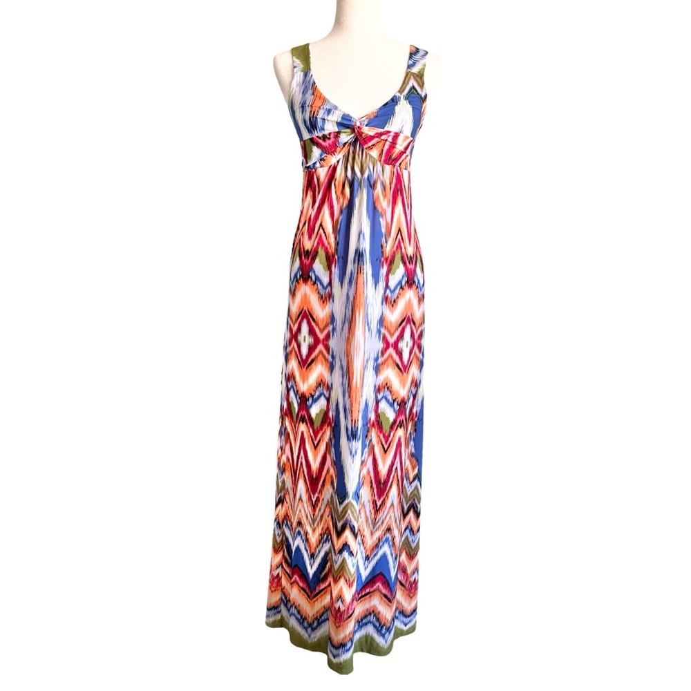 Shelby & Palmer Colorful Sleeveless Maxi Dress Size 8 Vacation Resort Summer